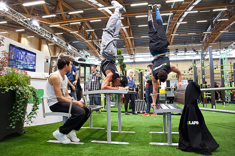 Handstands on the Nifo park furnitures for Lappset